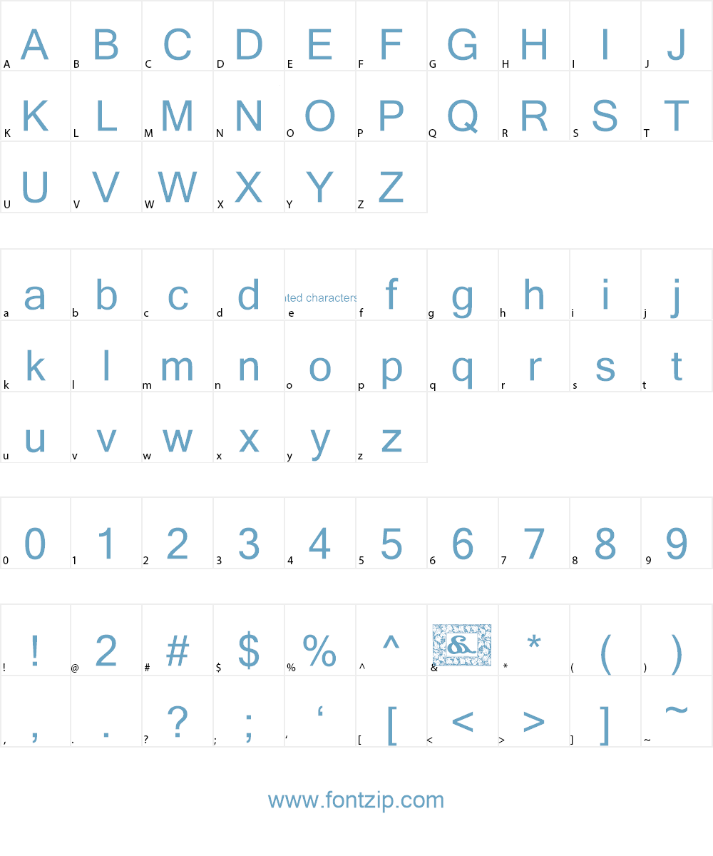 JF Cotswold Leaves Font Character